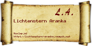 Lichtenstern Aranka névjegykártya